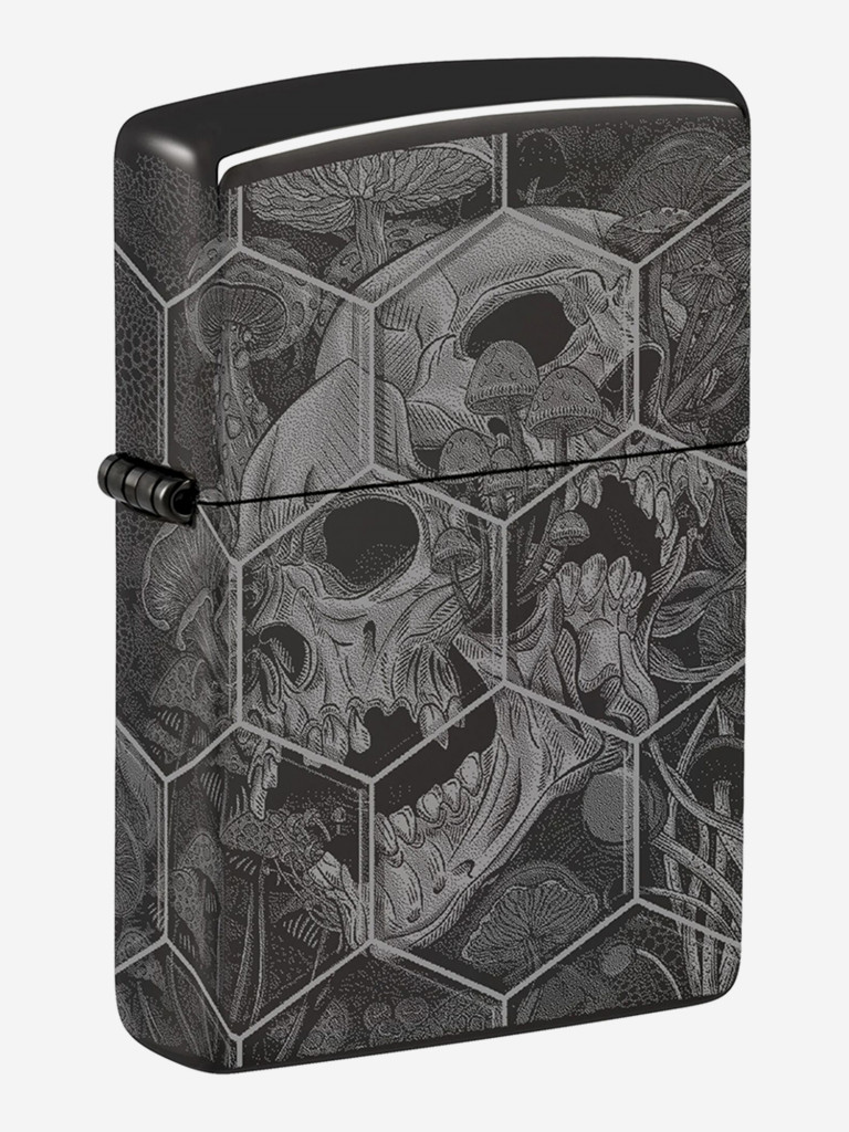 Зажигалка бензиновая ветроустойчивая Zippo Mushroom Skulls High Polish Black