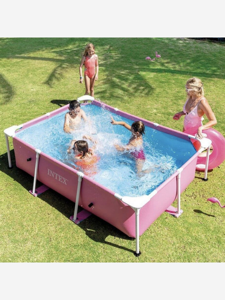 Каркасный бассейн Intex 28266 Pink Metal Frame (220х150х60см)