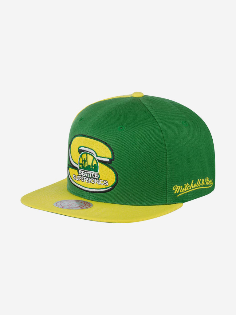 Бейсболка с прямым козырьком MITCHELL NESS 6MUSSH21299-SSUGNGD Seattle  Supersonics NBA (зеленый)