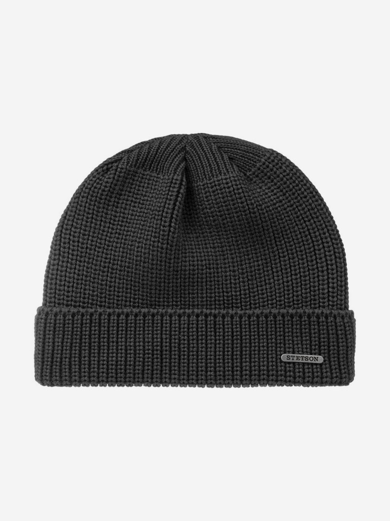 Шапка с отворотом STETSON 8599345 BEANIE MERINO (серый)