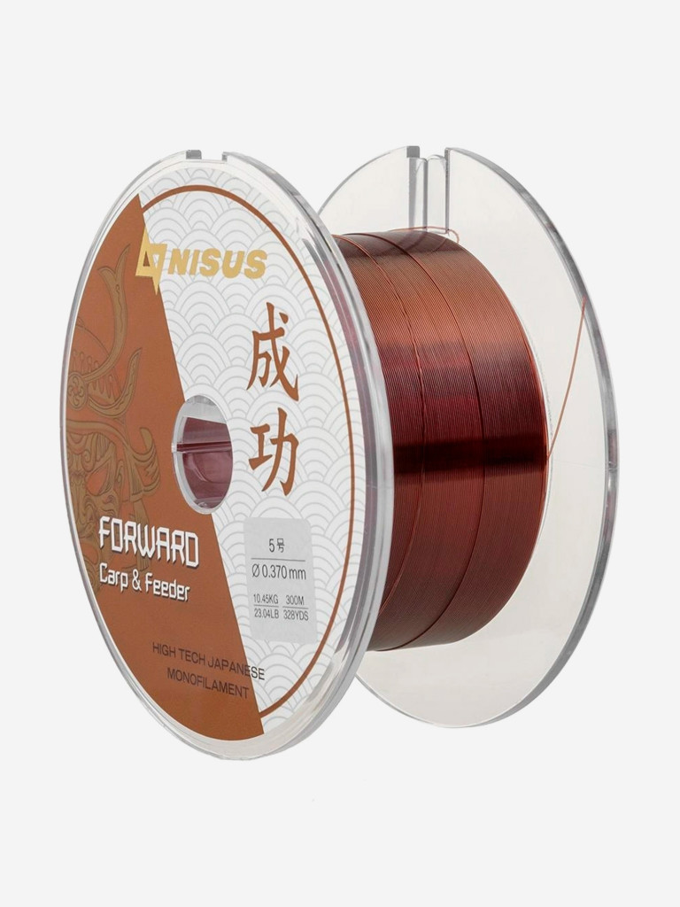 Леска для рыбалки Nisus FORWARD Carp&Feeder Nylon 0,370мм, 300м, 10,45кг, темно-коричневый