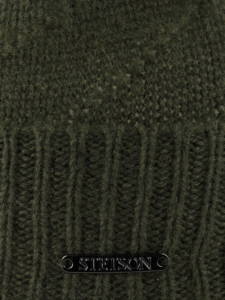 Шапка с отворотом STETSON 8599218 BEANIE CASHMERE (оливковый)