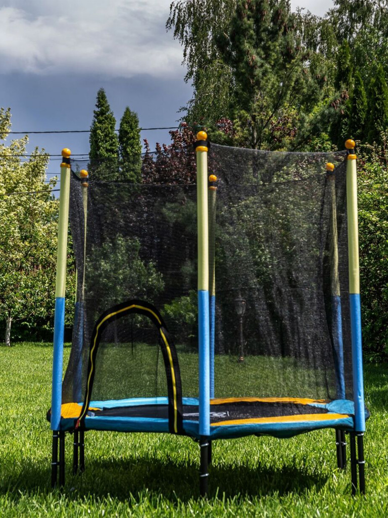 Батут DFC JUMP KIDS 60" 60INCH-JD-BY желтый/синий, сетка (150см)