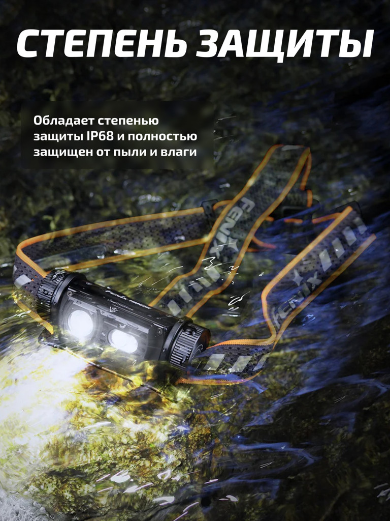 Фонарь Fenix налобный HM60R камуфляж 1200 люмен