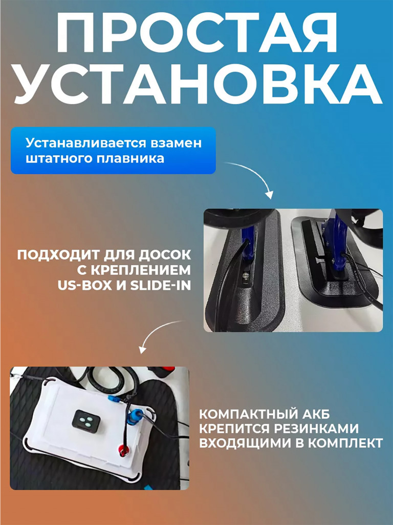 Электроплавник для сапборда TourusSup v.2024 13Ah 36V E-fin new 350W