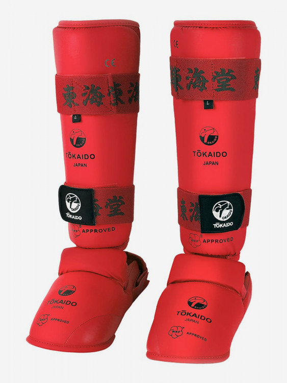 Защита голени и стопы TOKAIDO WKF красная
