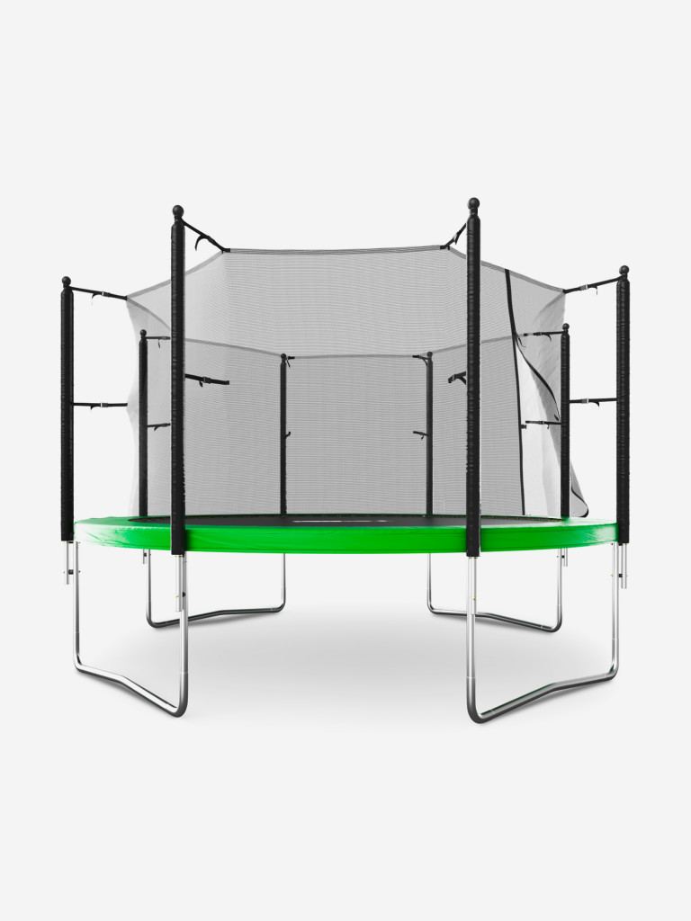 Батут каркасный UNIX Line Simple 12 ft Green с внутренней защитной сеткой, общий диаметр 366 см, до 150 кг