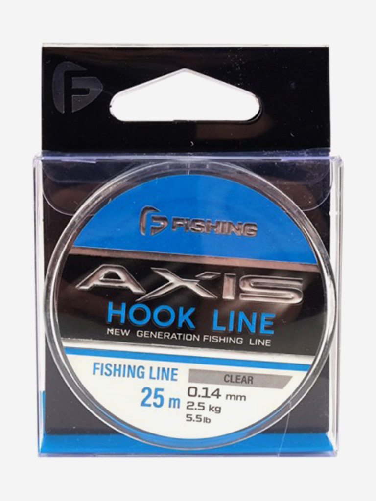 Леска F-FISHING Axis Hook Line Clear 25м 0,14мм 2,15кг 5,5lb