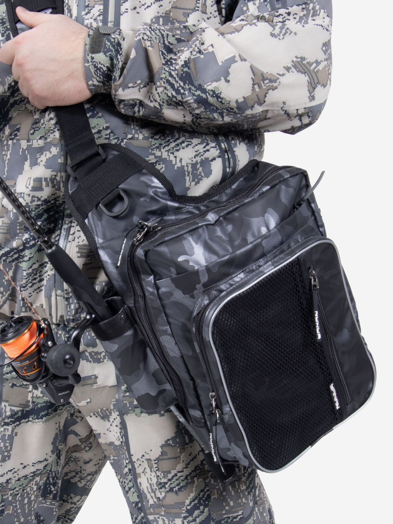 Сумка рыболовная Yaman Fishing Shoulder Bag, 40х43х10 см, цвет серый камуфляж.