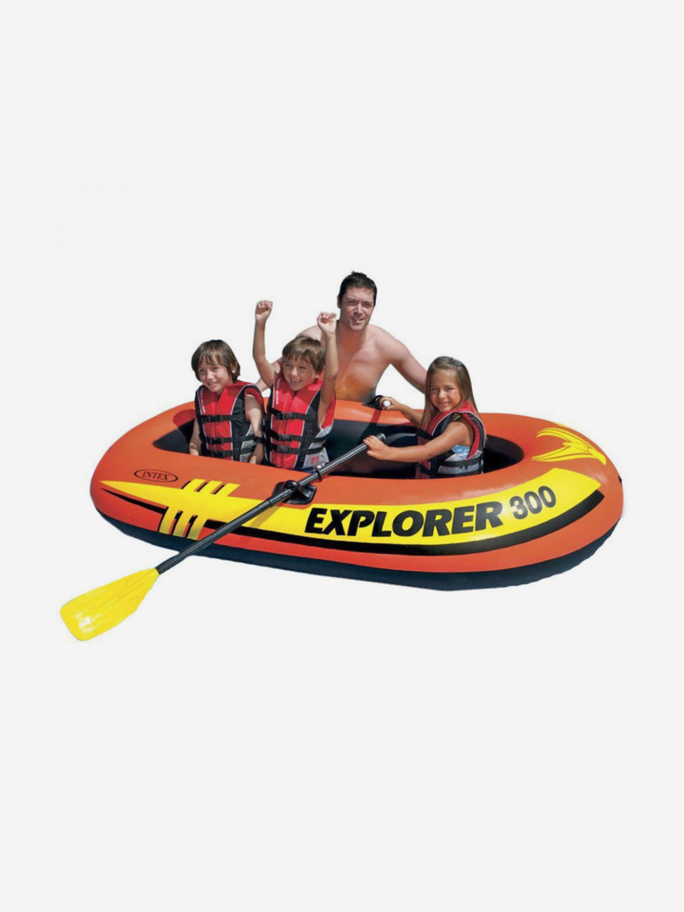 Надувная лодка Intex 58358 Explorer 300 + весла + насос (211х117х41 см)