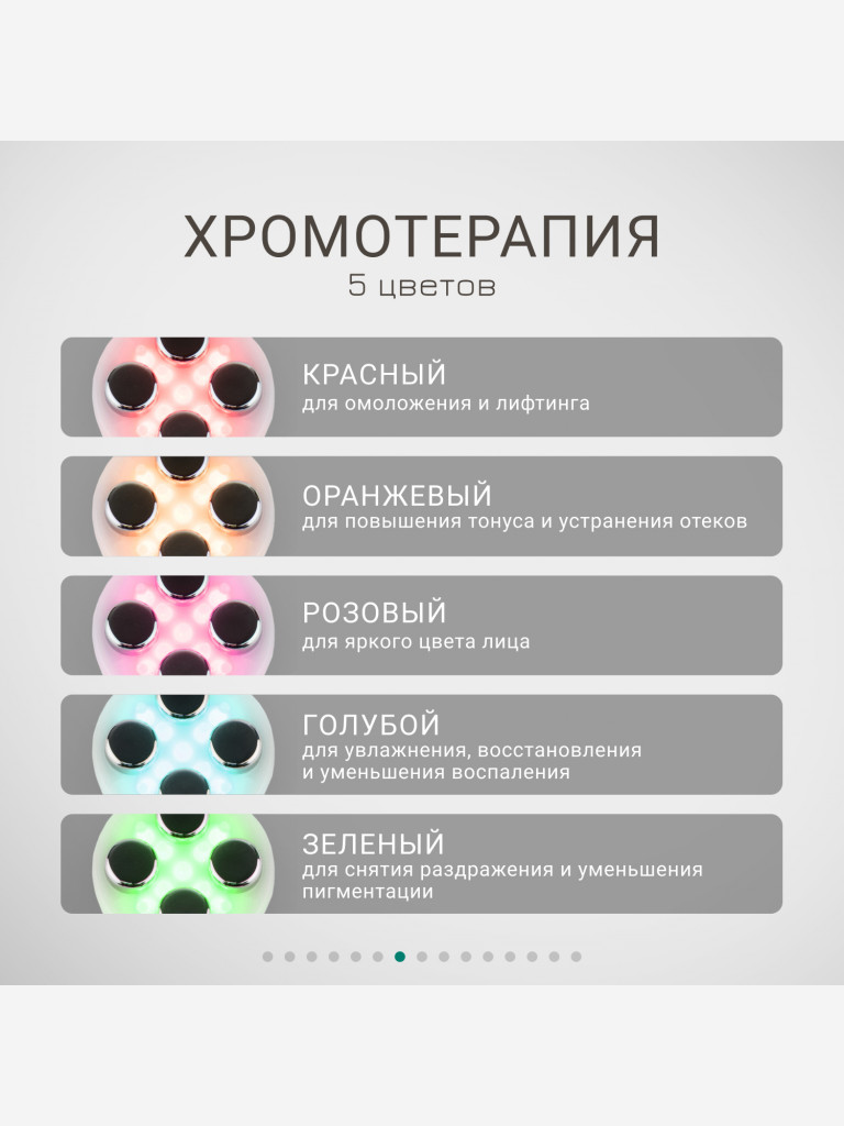 Лифтинг массажер для лица электрический, EMS, LED и мезотерапия, Gezatone, белый, m9910