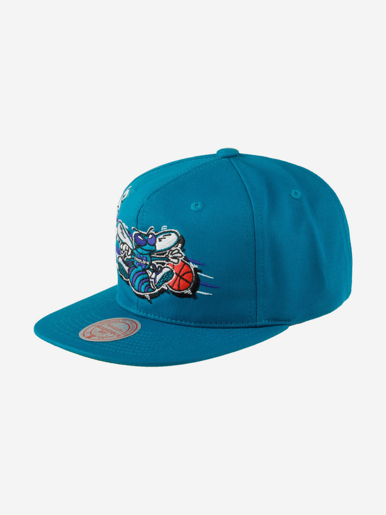 Бейсболка с прямым козырьком MITCHELL NESS 6HSSSH21229-CHOTEAL Charlotte Hornets NBA