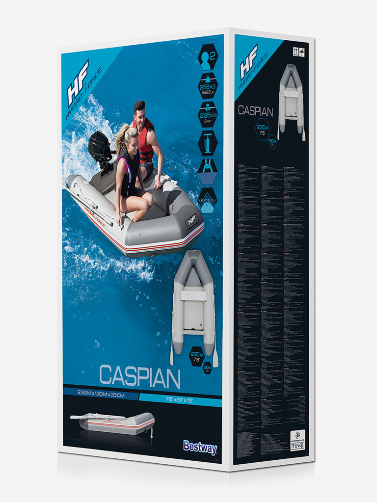 Лодка Bestway 65046 надувная Caspian 230х130х33 см