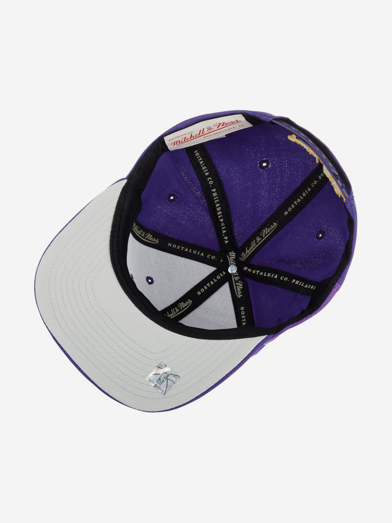Бейсболка с прямым козырьком MITCHELL NESS HHSS2991-LALYYPPPPURP Los Angeles Lakers NBA