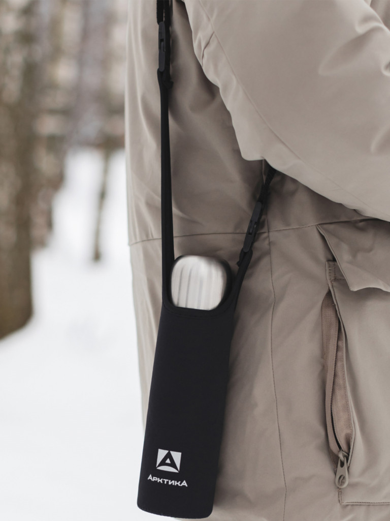 Сумка для питьевого термоса "Арктика", черная, размер S