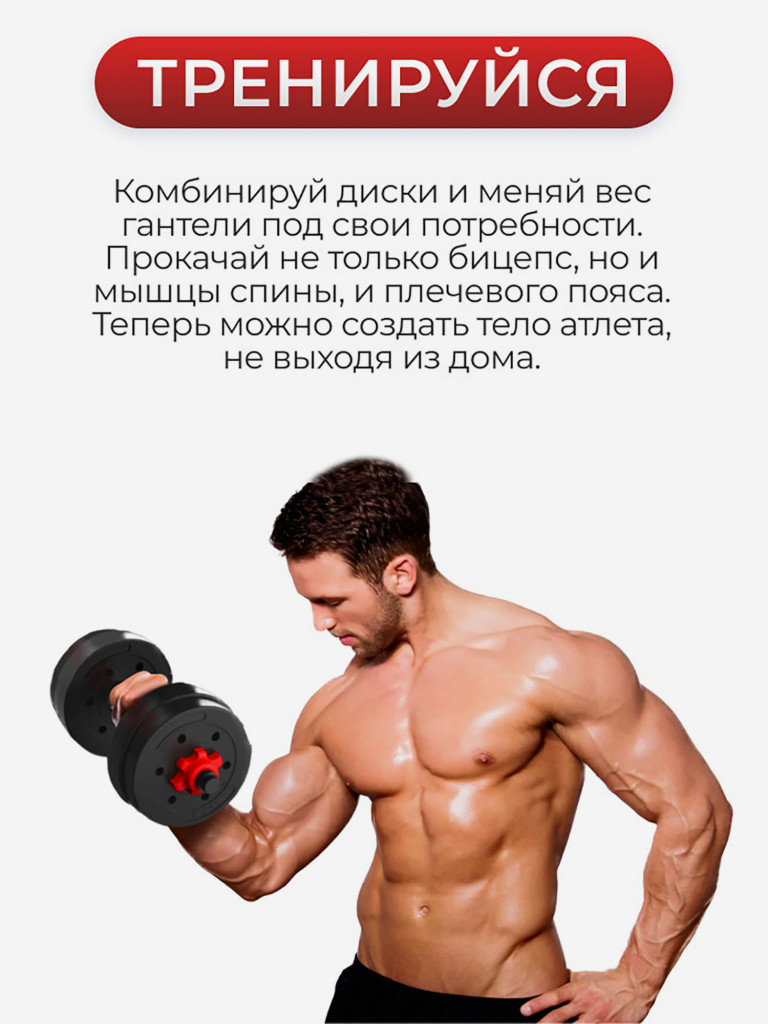 Гантель разборная 16 кг 1шт Гантели-в-Деле