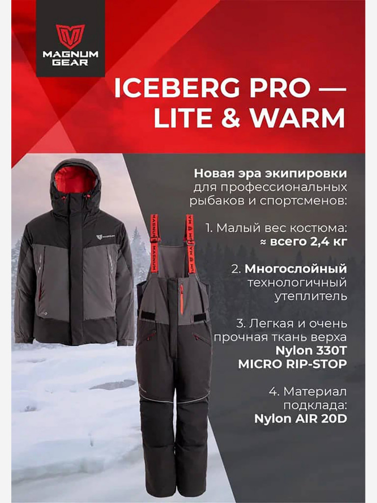 Костюм мужской MAGNUM GEAR ICEBERG PRO -25° С графит/черный