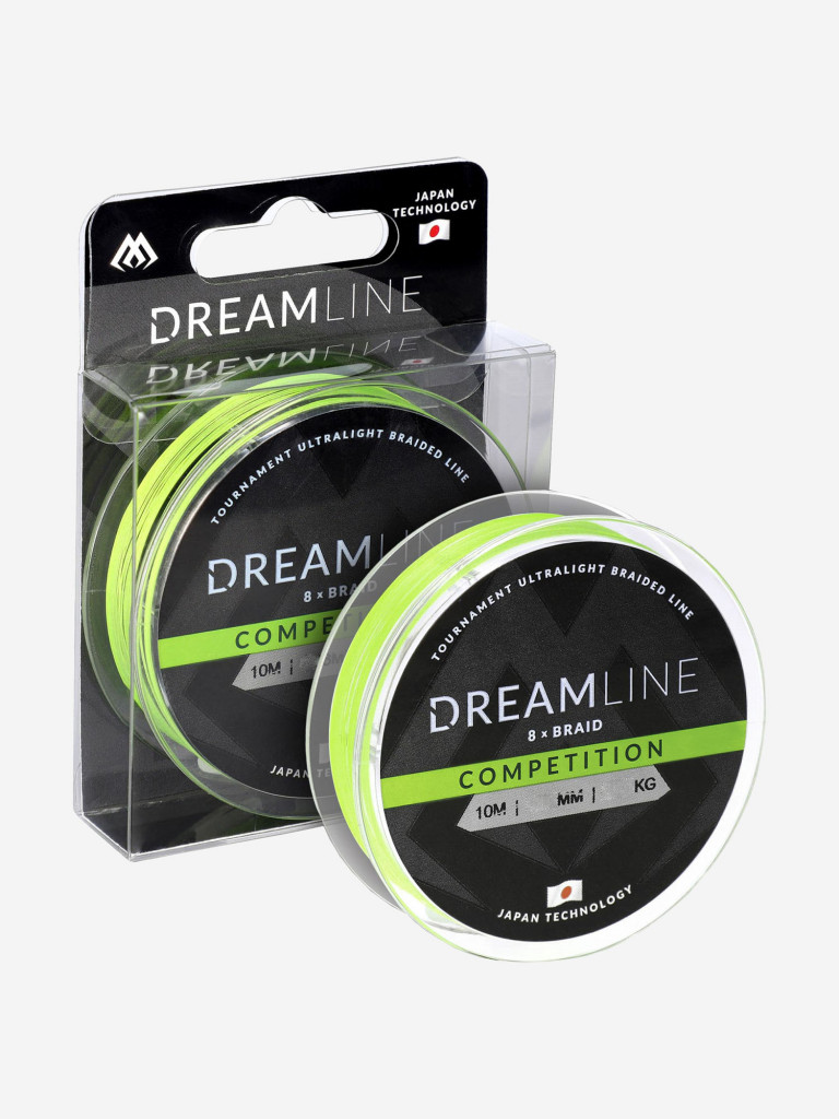Плетеный шнур Mikado DREAMLINE Competition 0.18 fluo green (10 м) - 18.32 кг.