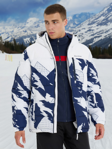 Пуховик мужской Glissade арт. 131555 белый/синий цвет — купить за