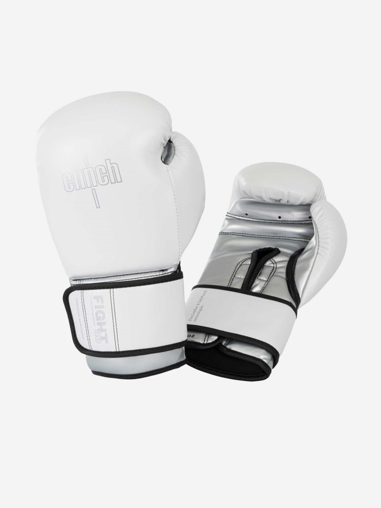 Перчатки боксерские Clinch Fight 3.0 бело-серебристые