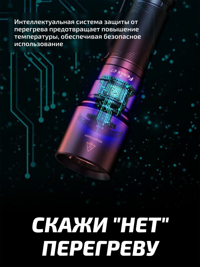 Фонарь Fenix индустриальный C7 зеленый 3000 люмен