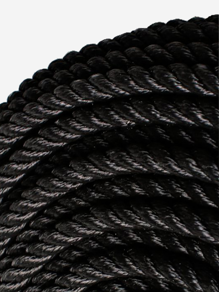Канат трехпрядный Петроканат полипропиленовый ППТ 10,0 мм, тест 1600 кг, 200 м, чёрный, бухта, сорт А, ГОСТ 30055-93