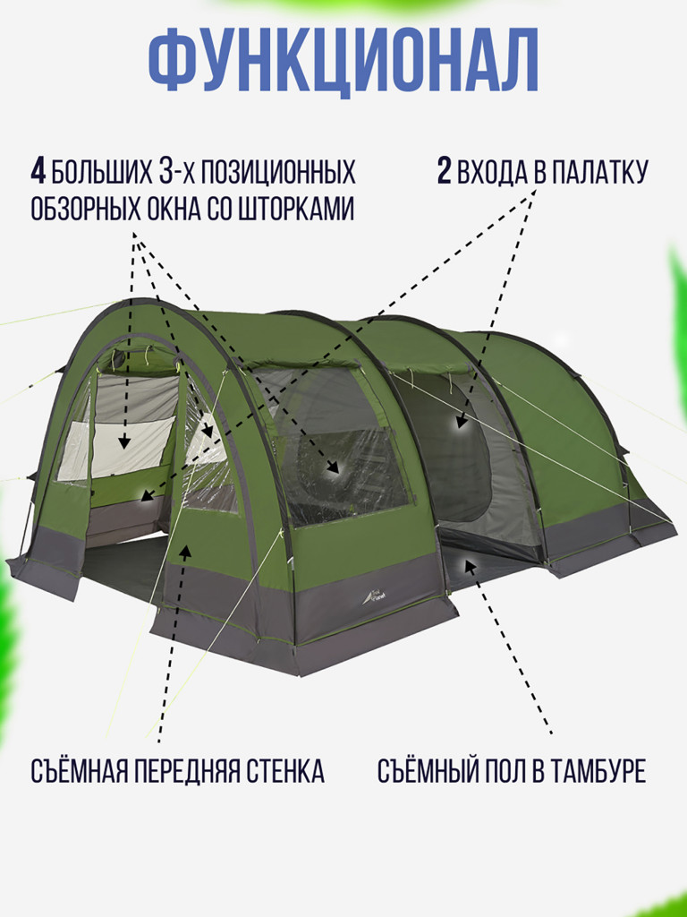 Четырехместная кемпинговая палатка Trek Planet Vario 4