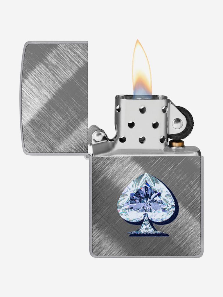 Зажигалка бензиновая ветроустойчивая Zippo Gleaming Spade Design Diago