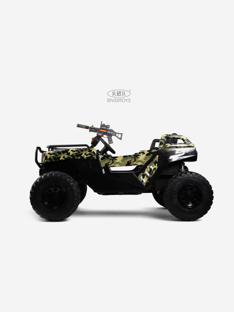 Детский электромобиль RIVERTOYS A505AA-LUX зеленый камуфляж