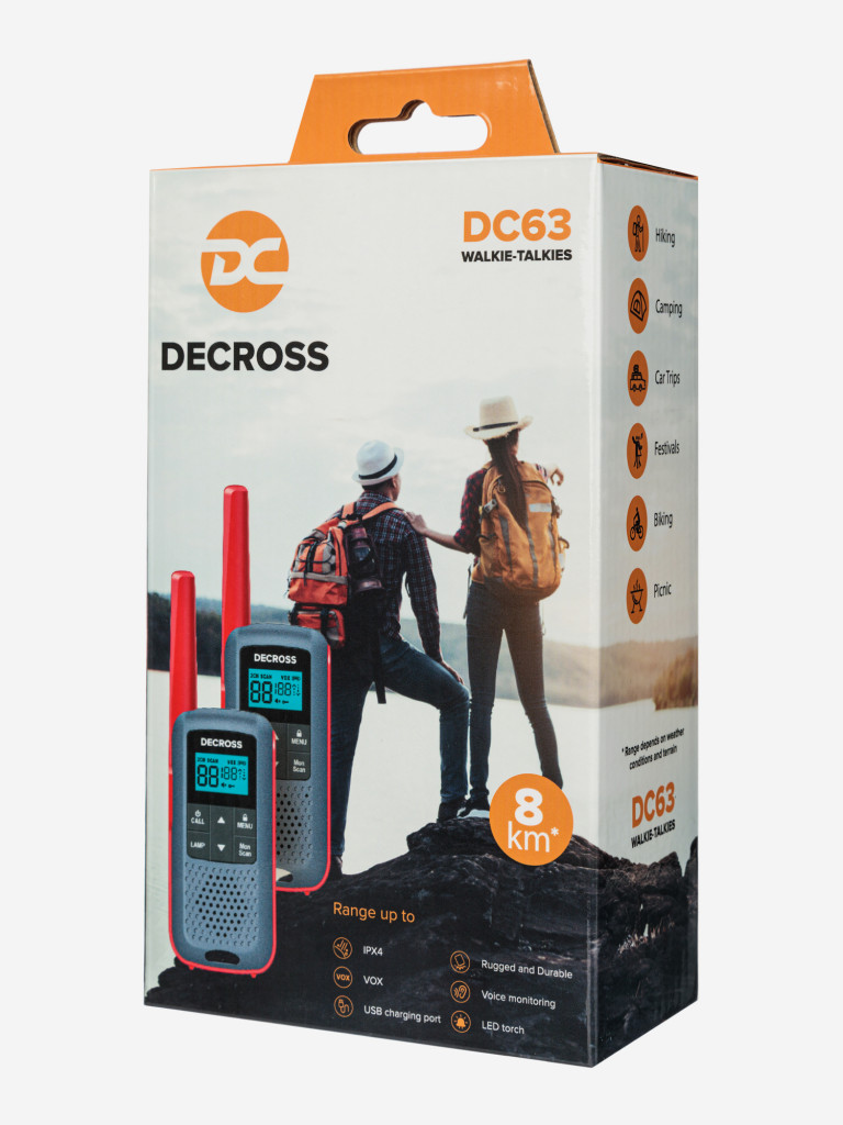 Комплект из двух радиостанций Decross DC63 Red Twin EU с ЗУ