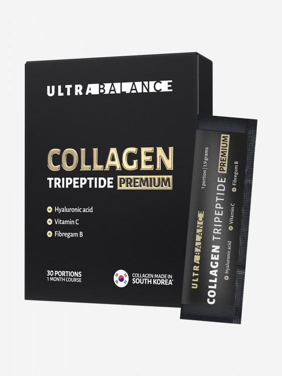 Коллаген морской трипептид UltraBalance, порошок для суставов и связок, с витамином С и гиалуроновой кислотой, 30 саше