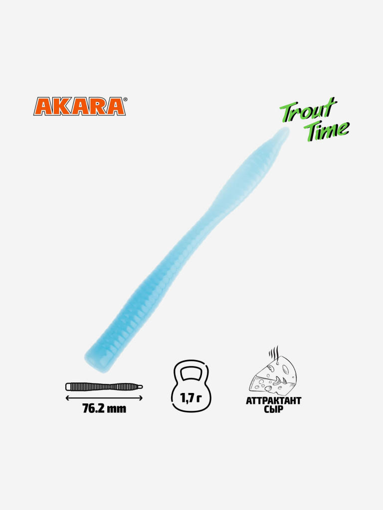 Силиконовая приманка Akara Trout Time WORM 3 Cheese 463 (20 шт.)