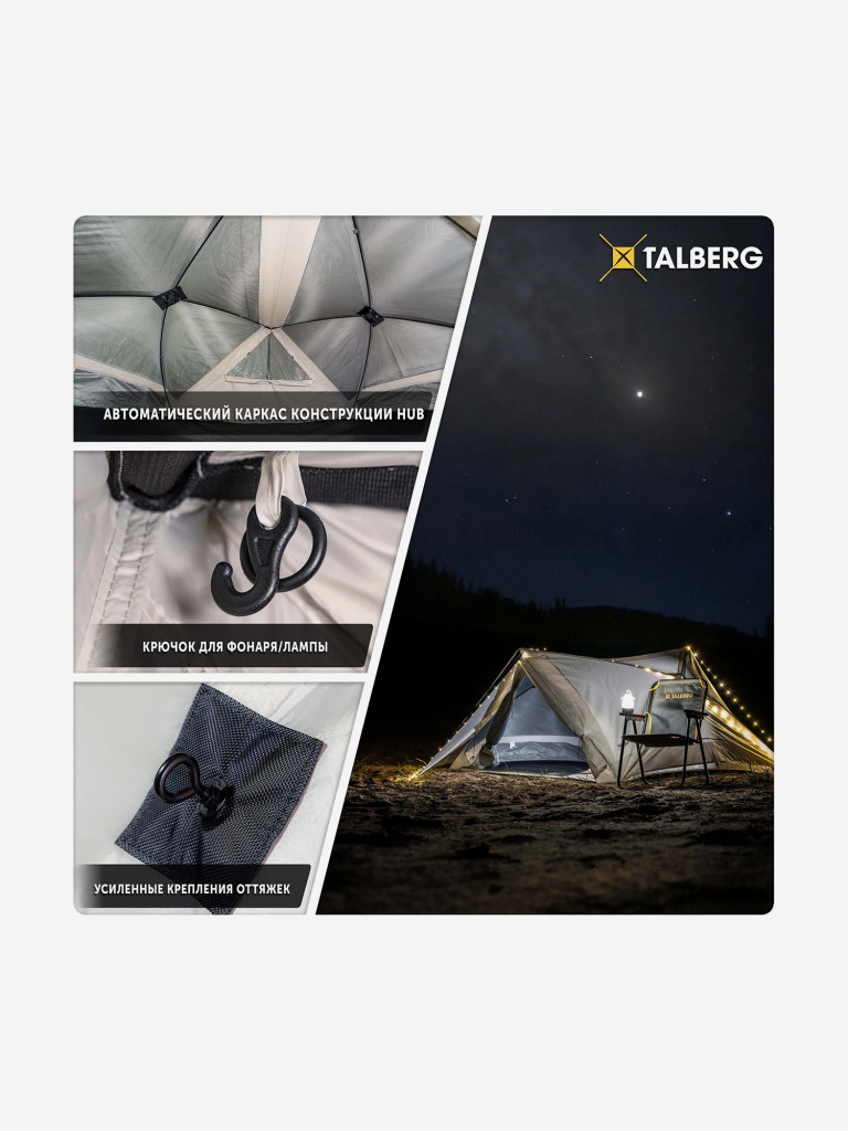 Палатка Talberg CASETTA 3 LUX, серый