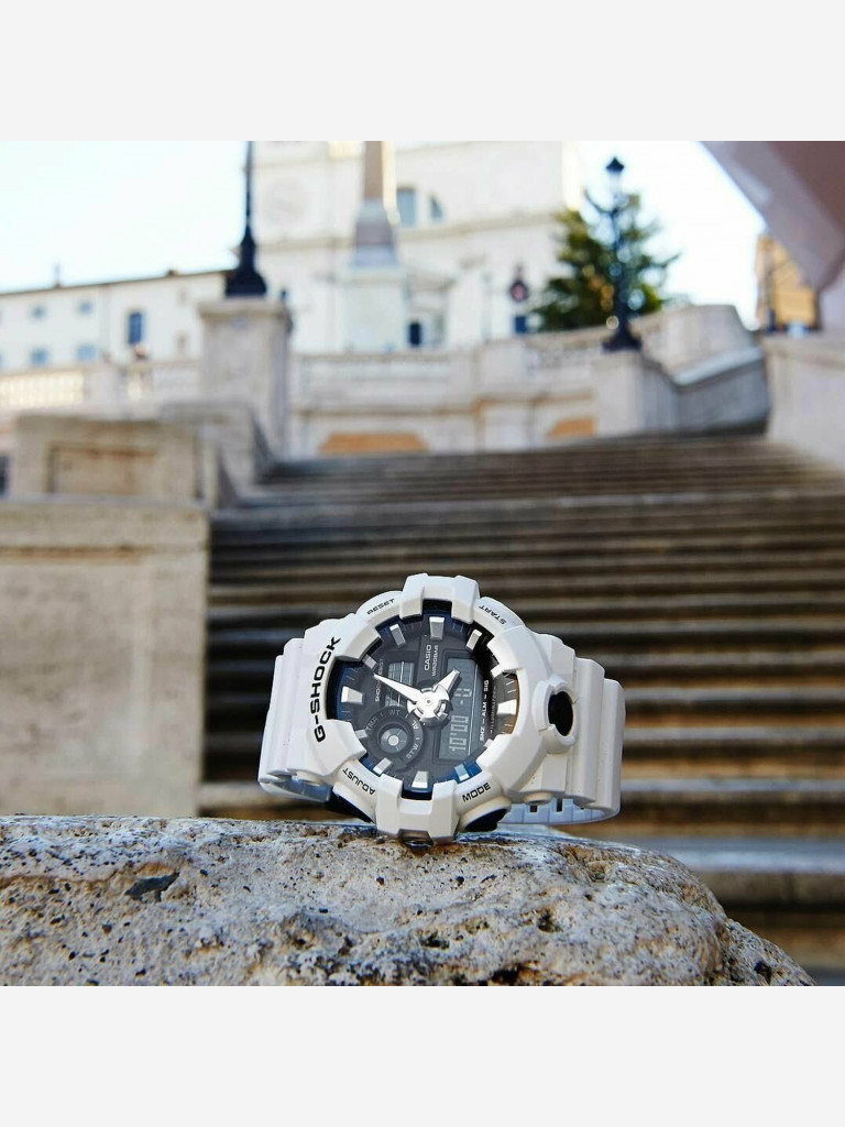 Японские наручные часы CASIO G-Shock GA-700-7A, мужские,ударопрочные, пластик, кварцевые, WR200