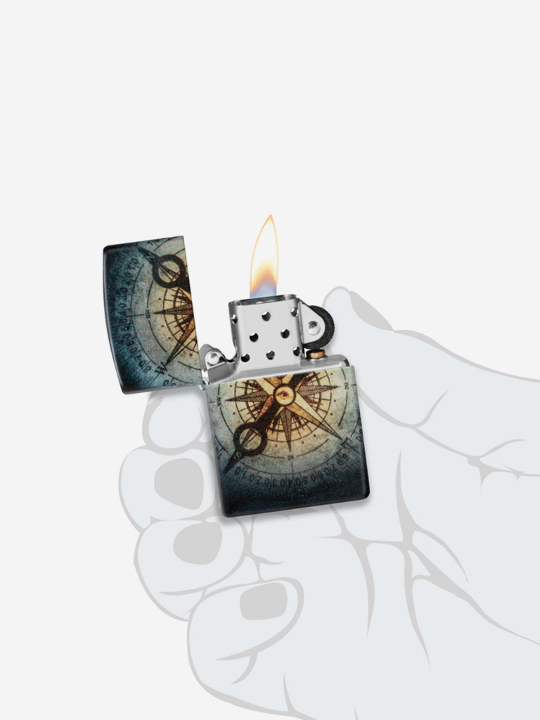 Зажигалка Zippo Compass Ghost Glow In The Dark Green
