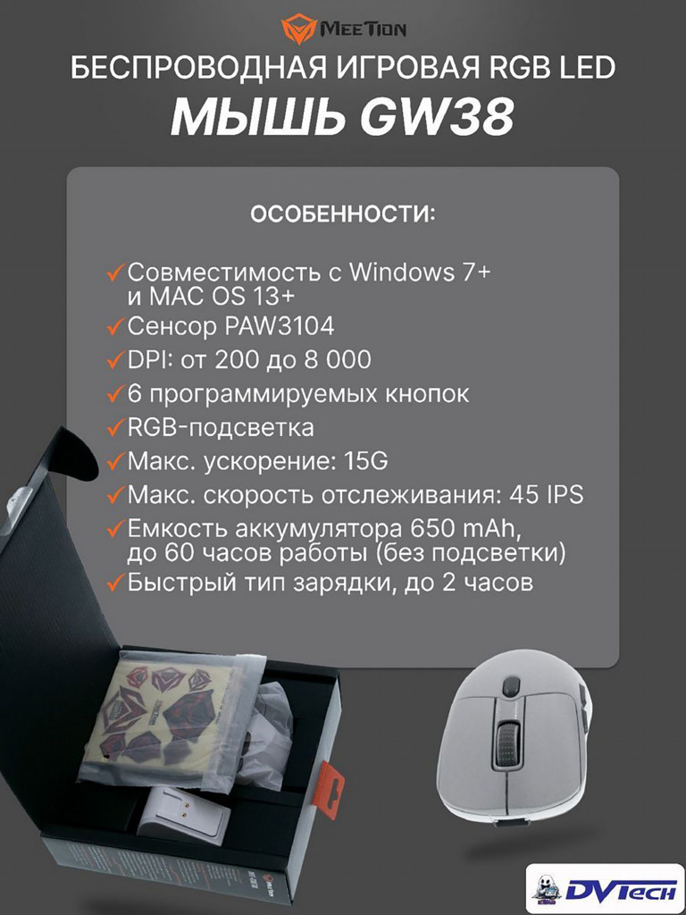 Игровая мышь MEETION GW38