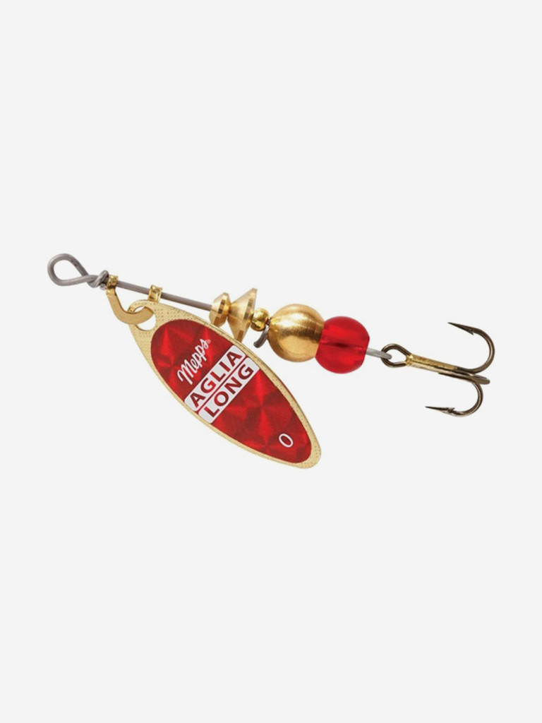 Блесна для рыбалки вертушка Mepps AGLIA LONG REDBO, 0, Gold, комплект из 5 штук