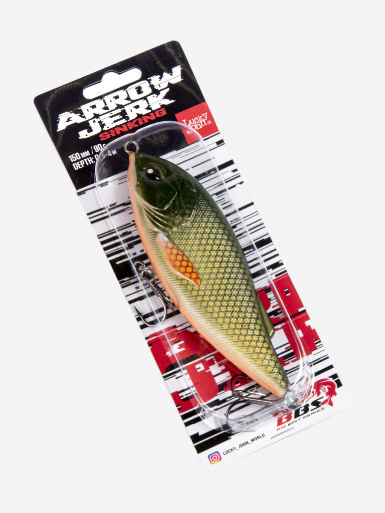 Воблер LUCKY JOHN BBS Original ARROW JERK S 015 см, джерк для крупного хищника