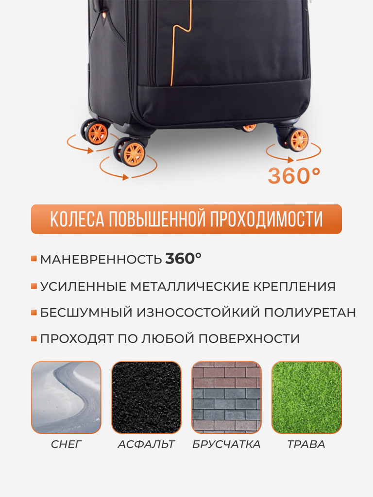 Чемодан Tevin s ручная кладь тканевый неубиваемый