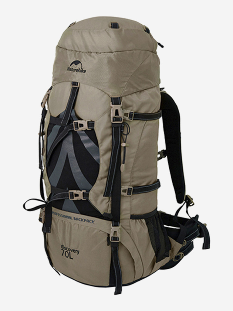Туристический рюкзак Naturehike Discovery 70 L коричневый новая версия