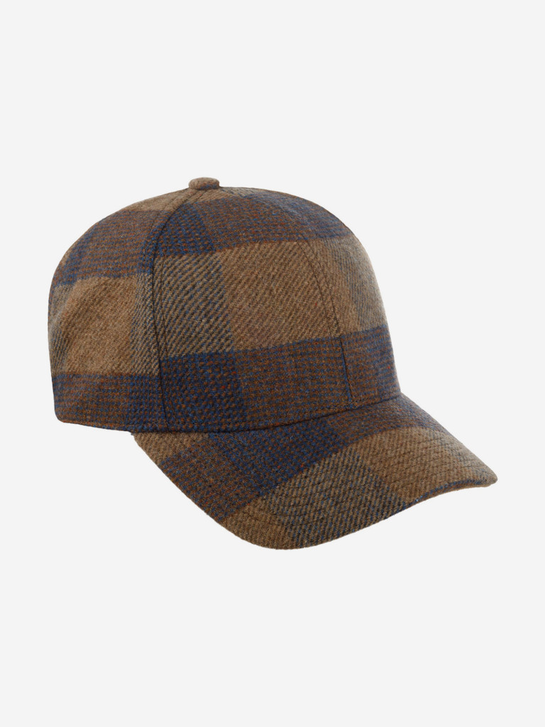 Бейсболка классическая STETSON 7720310 BASEBALL CAP CHECK WOOL (коричневый)