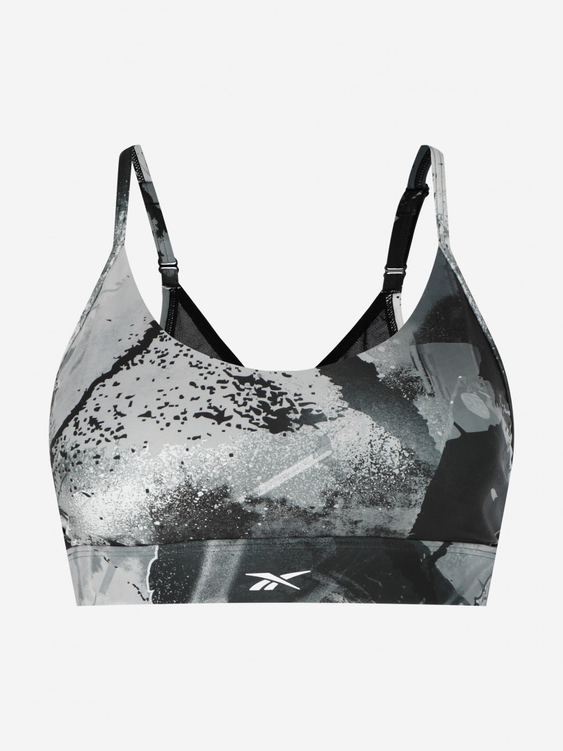 фото Спортивный топ бра reebok lux strappy bra, черный