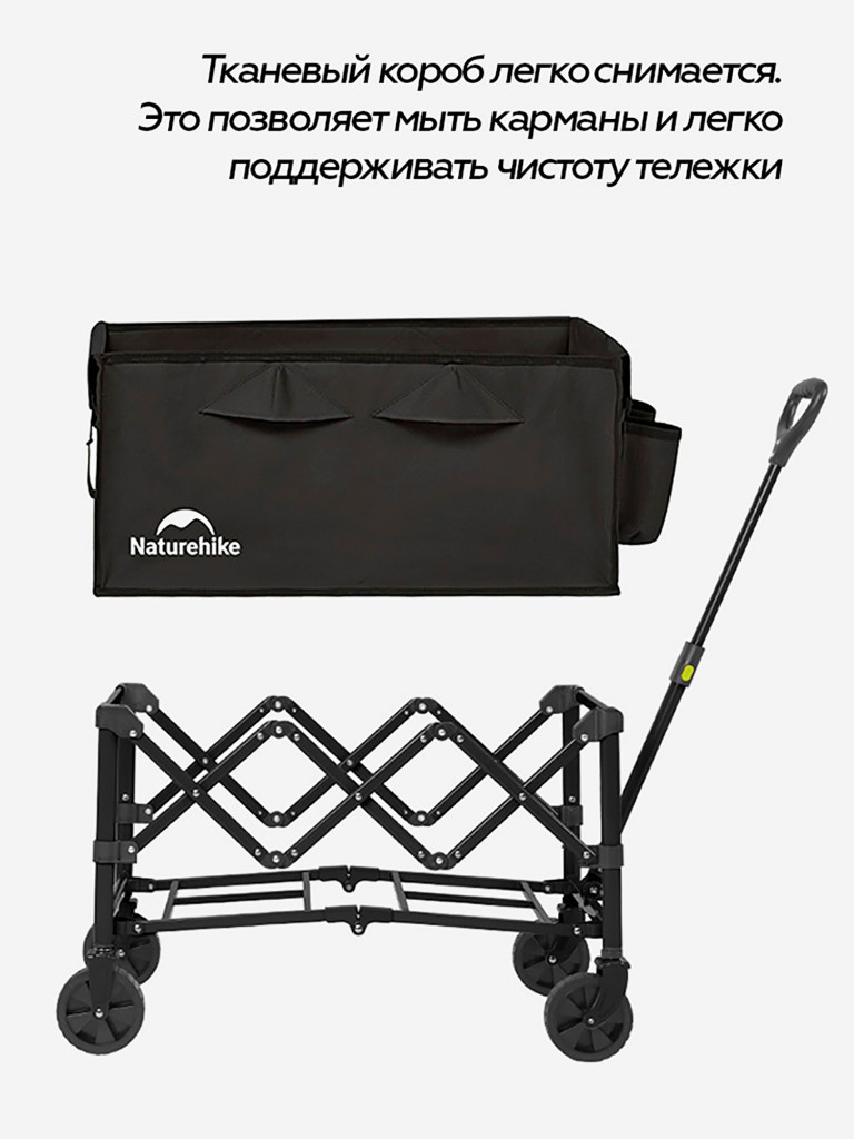 Тележка складная Naturehike туристическая, размер S, черная