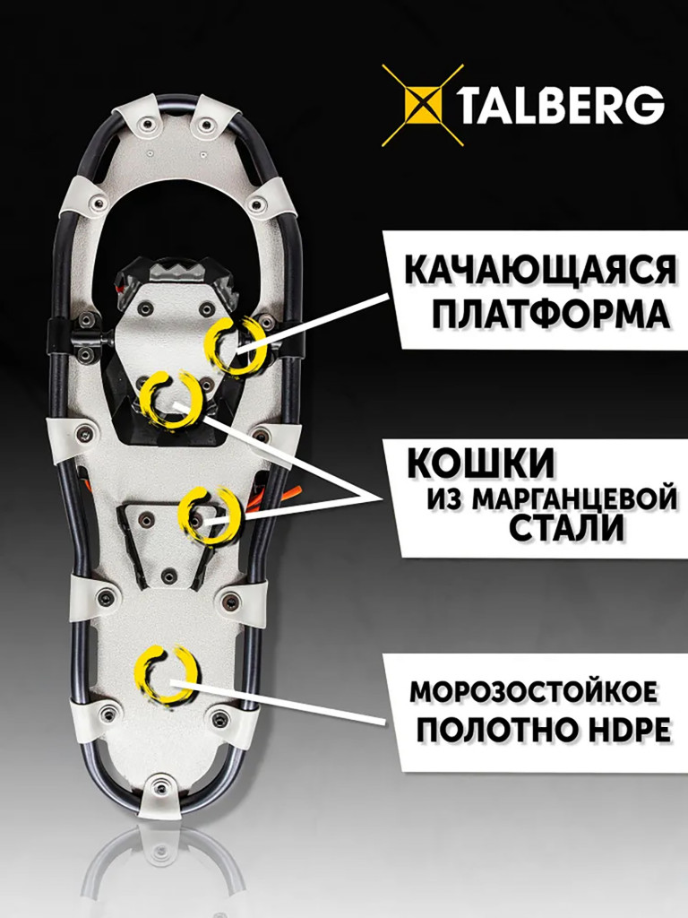 Снегоступы туристические Talberg Kodar 930, красный/серый