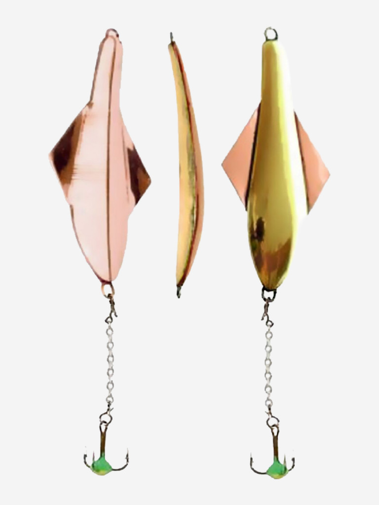 Блесна вертикальная зимняя Lucky John GLIDER с цепочкой и тройником, вес10 г