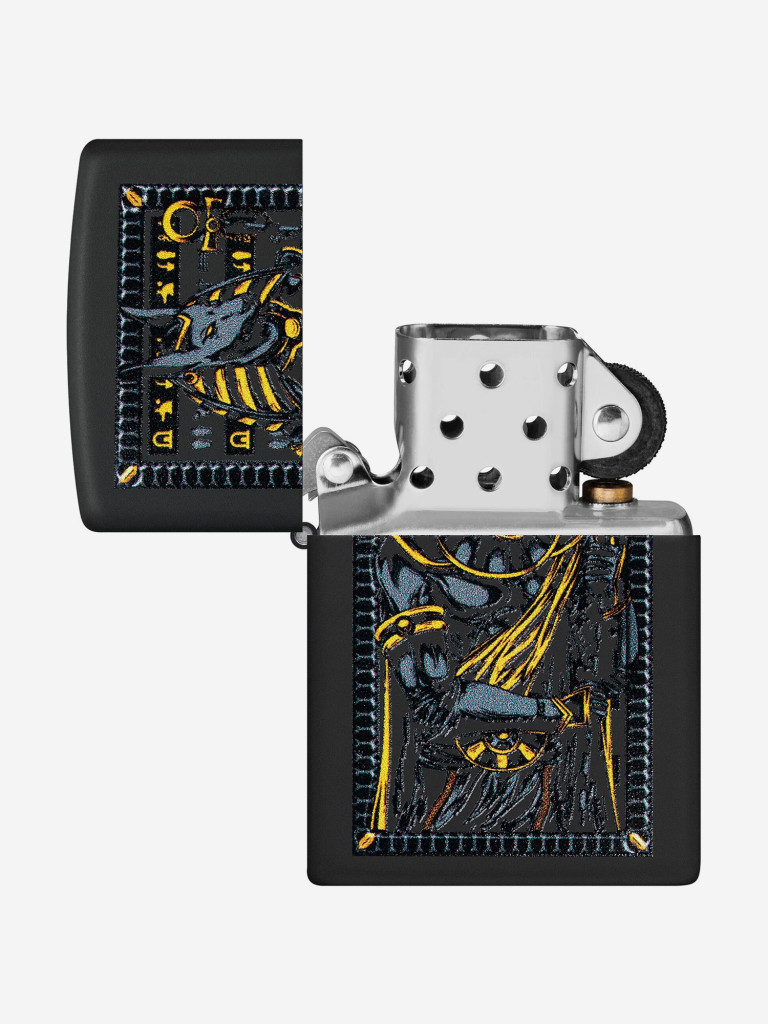 Зажигалка бензиновая ветроустойчивая Zippo Anubis Black Matte