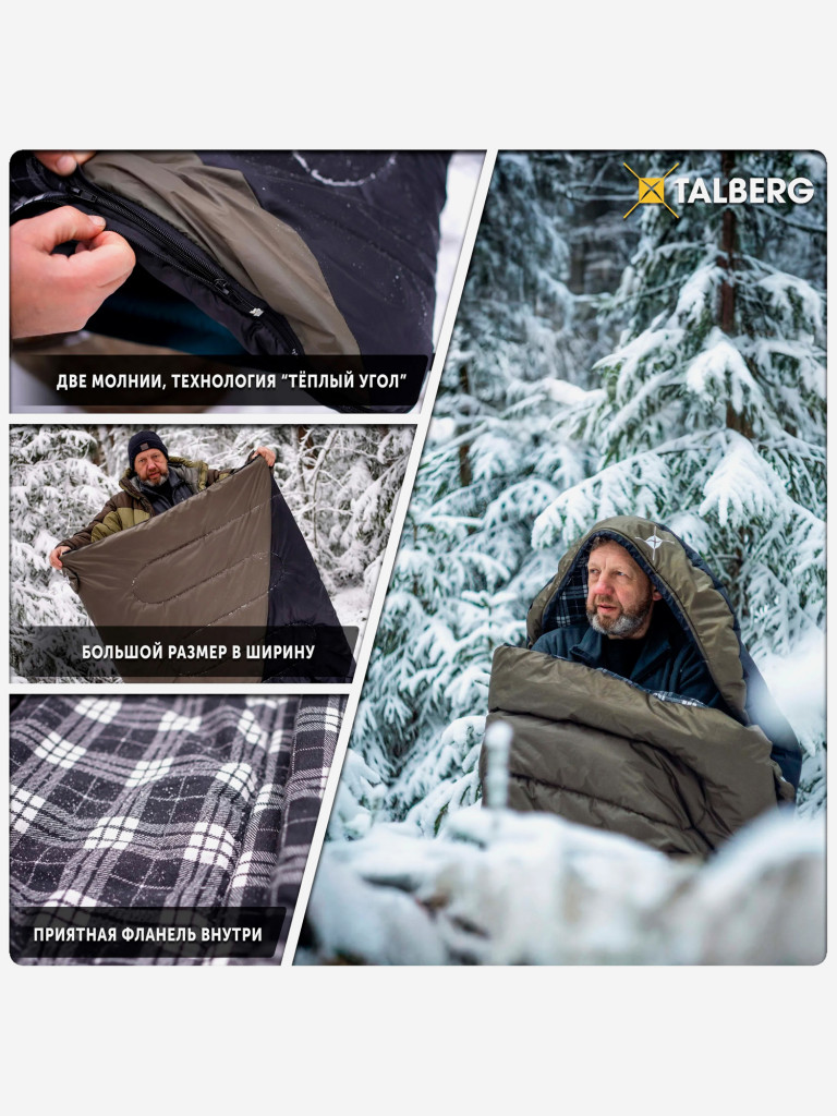 Спальный мешок TALBERG HUNTER -30°С, левый
