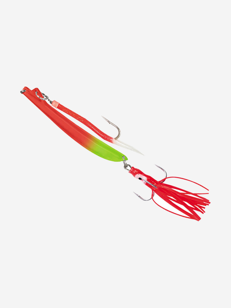 Пилькер Stinger BiColor Pilk 700 g/грамм #4 Fl.Red-Fl.Chart/GLOW #10 (приманка для морской рыбалки)