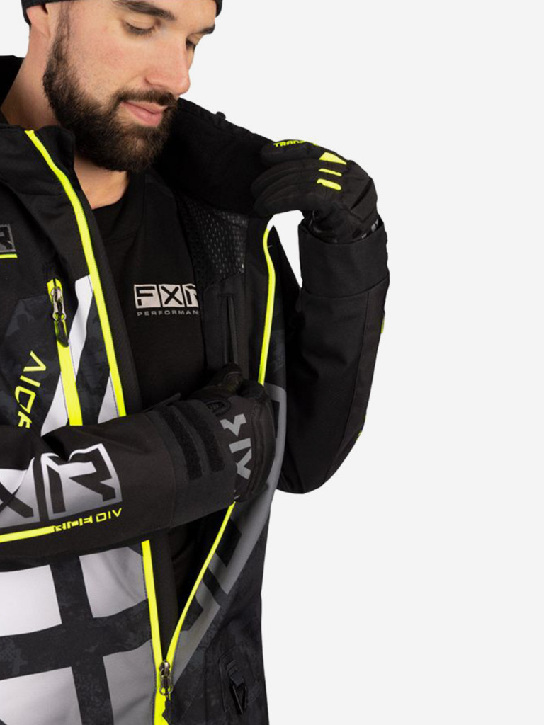 Комбинезон мужской снегоходный FXR CX без утеплителя, Black/Black Camo/Hi Vis