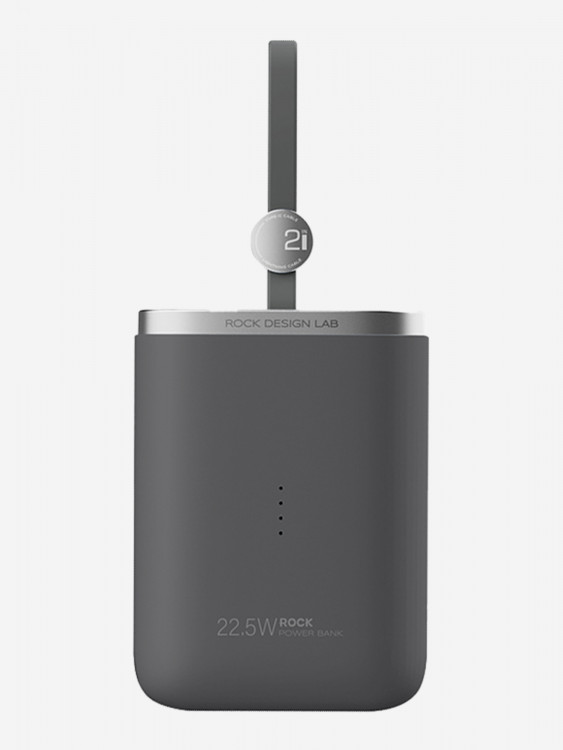 Внешний аккумулятор с быстрой зарядкой и встроенным кабелем 2 в 1 USB-C + LightningRock PowerSack Fast Charging with Cable черный